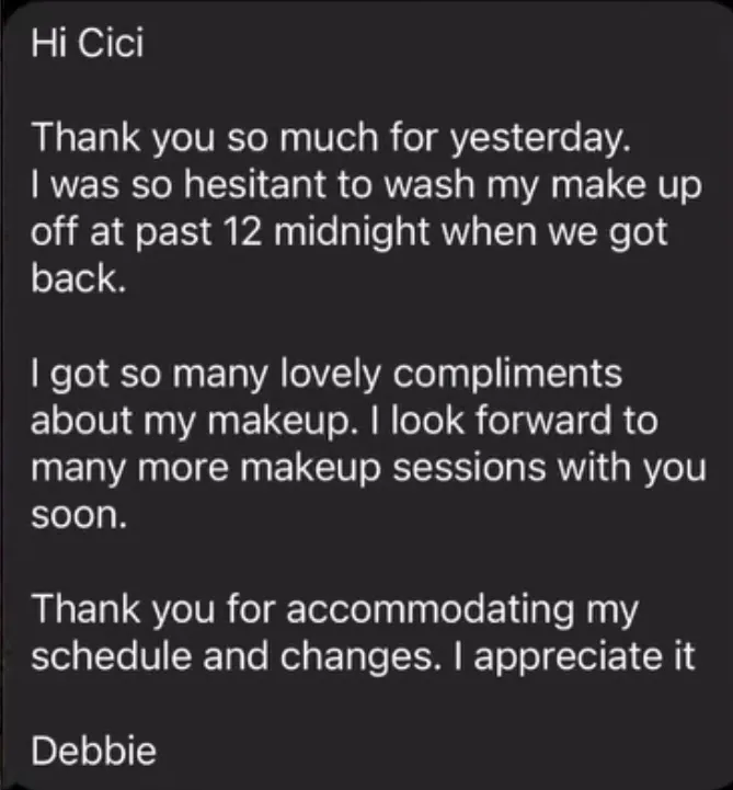 Client testimonial